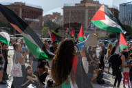 Barcelona - Pro-Palestinian anarchists against the UNVEX fair