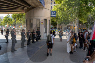 Barcelona - Pro-Palestinian anarchists against the UNVEX fair