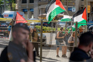 Barcelona - Pro-Palestinian anarchists against the UNVEX fair