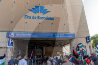 Barcelona - Pro-Palestinian anarchists against the UNVEX fair