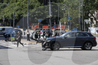 Milano - Incidente fra auto e moto in piazza Oberdan