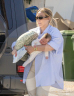 *EXCLUSIVE* Hilary Duff steps out with her newborn and kids in Sherman Oaks - ** WEB MUST CALL FOR PRICING **