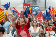 Barcelona, Central campaign rally for the European elections of the PSOE