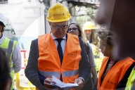 Il sindaco di Roma Roberto Gualtieri visita il cantiere del Porto Fluviale