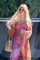 *EXCLUSIVE* Jessica Simpson Stuns in Silk Dress as She Attends Daughter Birdie's Graduation!