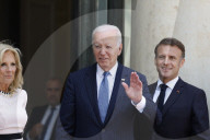 Macron hosts Bidens at Elysee Palace