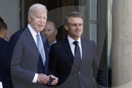 Macron hosts Bidens at Elysee Palace