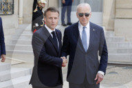 Macron hosts Bidens at Elysee Palace