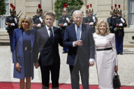 Macron hosts Bidens at Elysee Palace