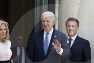 Macron hosts Bidens at Elysee Palace