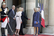 Macron hosts Bidens at Elysee Palace