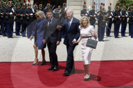 Macron hosts Bidens at Elysee Palace