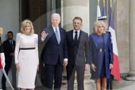 Macron hosts Bidens at Elysee Palace
