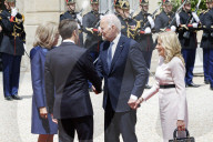 Macron hosts Bidens at Elysee Palace