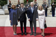 Macron hosts Bidens at Elysee Palace