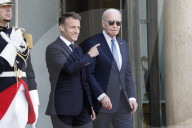Macron hosts Bidens at Elysee Palace