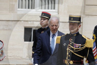 Macron hosts Bidens at Elysee Palace