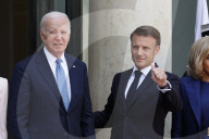 Macron hosts Bidens at Elysee Palace