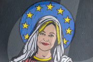 Europee 2024, A Milano spunta Santa Giorgia murale di Alexsandro Palombo