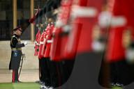 King Charles presents new colors to the Irish Guards