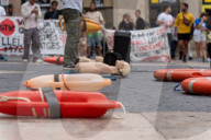 Catalan lifeguards protest