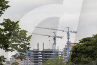 Construction cranes in Kyiv