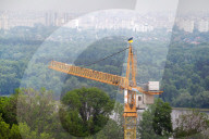 Construction cranes in Kyiv