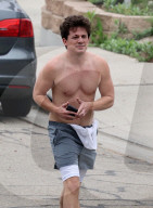 *EXCLUSIVE* Shirtless Charlie Puth out for a jog around Santa Barbara