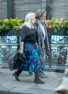 *EXCLUSIVE* Man Booker Prize winner Howard Jacobson seen taking a stroll with his third wife Jenny de Yong