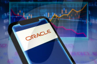 Oracle Logo and Line Charts, Asuncion, Paraguay - 12 Jun 2024