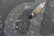Sea Of ??Garbage In The Citarum River, Bandung, Indonesia