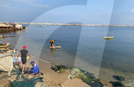 Gazans fish for food