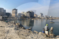 Gazans fish for food