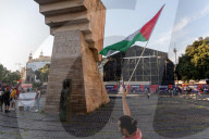 Pro-Palestinian Camp in the Center of Barcelona, Spain - 13 Jun 2024