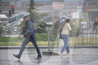 Heavy downpour in Kyiv