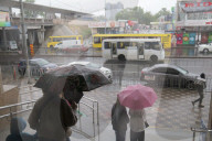 Heavy downpour in Kyiv