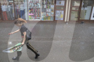 Heavy downpour in Kyiv