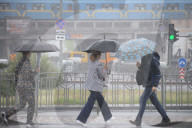 Heavy downpour in Kyiv