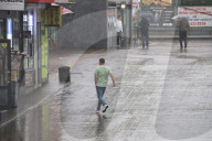 Heavy downpour in Kyiv