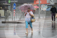 Heavy downpour in Kyiv