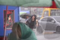 Heavy downpour in Kyiv