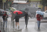 Heavy downpour in Kyiv