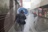 Heavy downpour in Kyiv