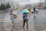 Heavy downpour in Kyiv