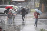 Heavy downpour in Kyiv