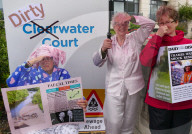 Extinction Rebellion Don't Pay For Dirty Water protest outside Thames Waters HQ Clearwater Court, Reading, Berkshire, UK - 15 Jun 2024