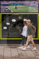 Shop windows decorated for Wimbledon championships, Wimbledon, London, United Kingdom - 15 Jun 2024