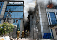 Fire Breaks Out In Two Companies At Noida Sector 67, Fire Tenders At Spot, Uttar Pradesh, India - 15 Jun 2024