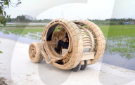 AI designed wooden time machine-like car