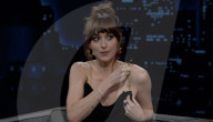 Dakota Johnson TV talk show wardrobe malfunction